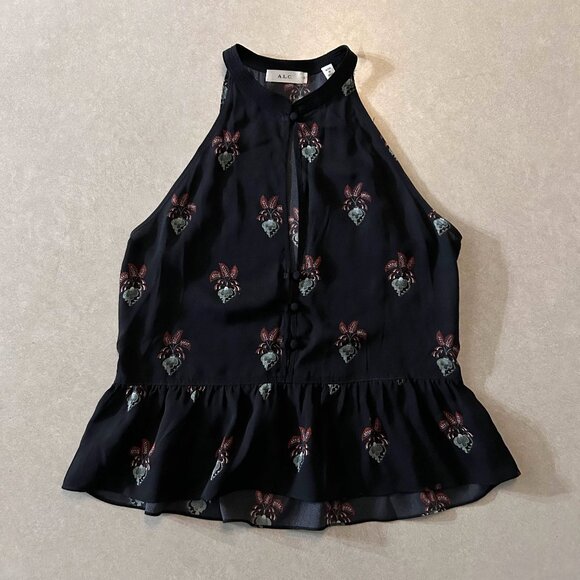 A.L.C. Binx Silk Peplum Top ASO Hope Mikaelson - Picture 4 of 9